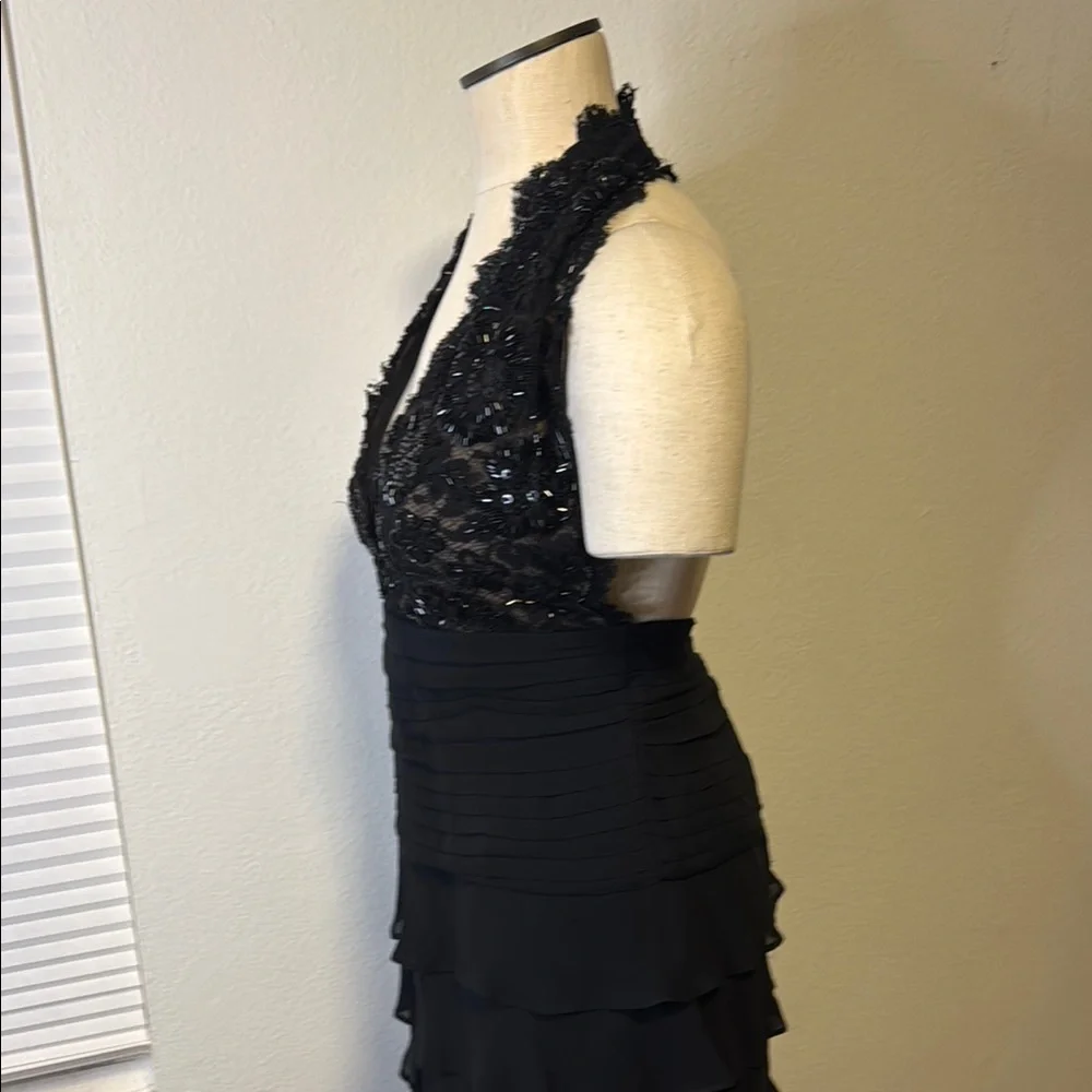 Tadashi Elegant Black Lace Halter Dress - Picture 4 of 7